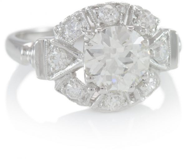 , 1.77CTTW Diamond Engagement Ring in Platinum