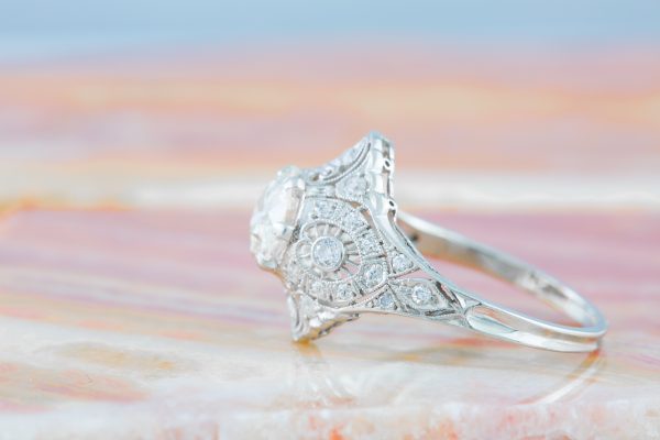 Edwardian Diamond Ring in Platinum, Edwardian Diamond Ring in Platinum