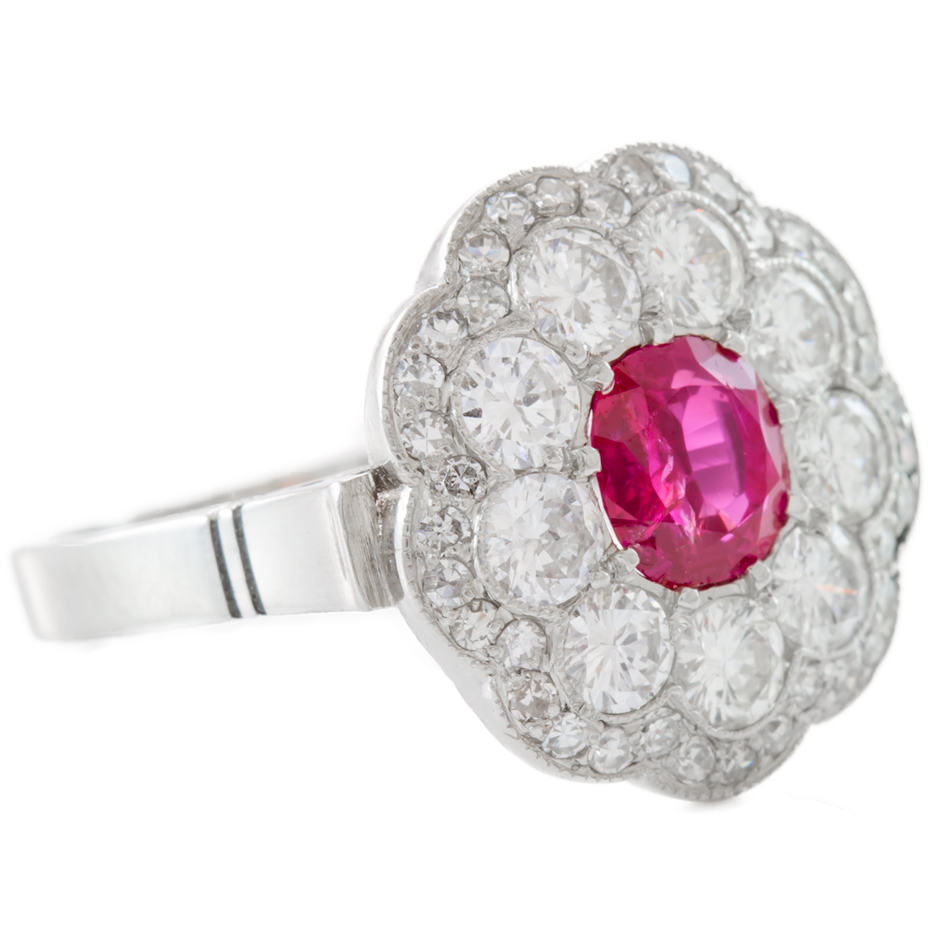 Miriams Jewelry Circa 1950's Art Deco Platinum Ruby and Diamond Ring ...