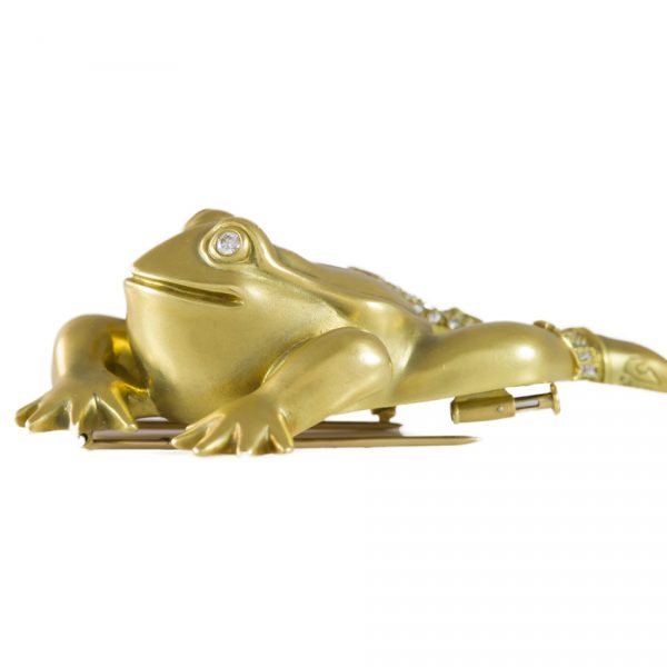 , Diamond Gold Frog Brooch
