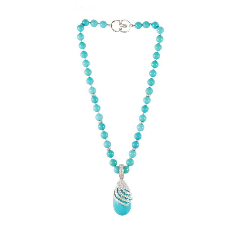 Beaded Sleeping Beauty Turquoise Necklace– Admirable Jewels