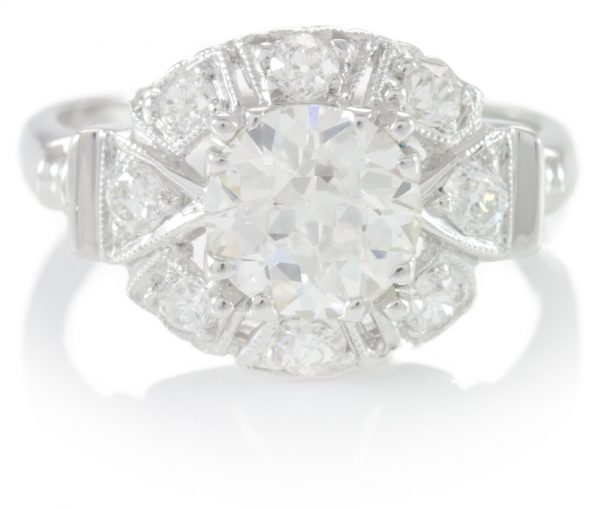 , 1.77CTTW Diamond Engagement Ring in Platinum