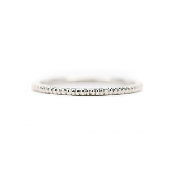 , Stackable white gold beaded band