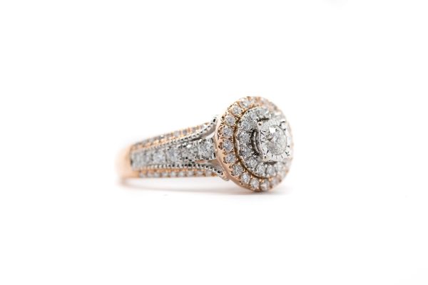 , Vintage 14kt Rose Gold and Diamond Ring