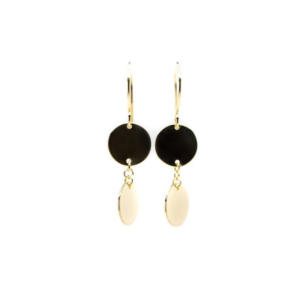 , Yellow Gold Circle Dangle Earrings &#8211; 14k Yellow Gold