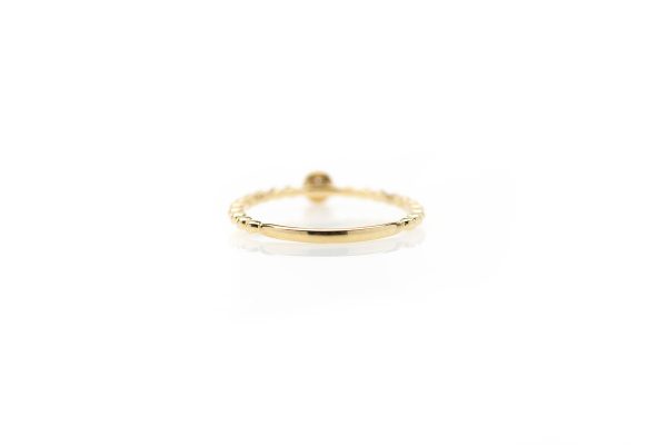, 18kt Yellow Gold and Pave Diamond Stackable Ring