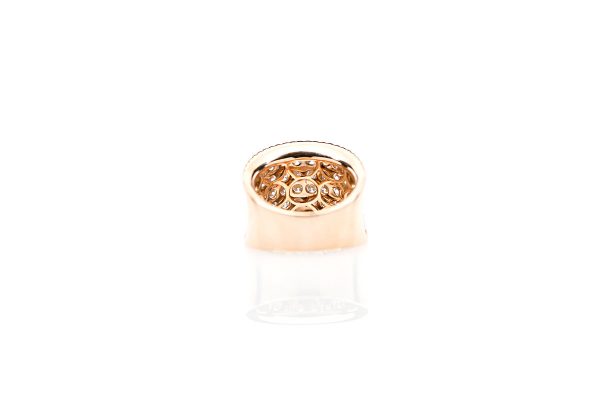 , 18kt Rose Gold Diamond Wide Band