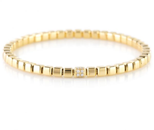 , Diamond Box Bracelet in 18K Yellow Gold