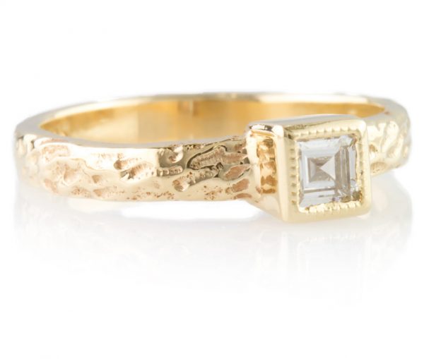 , Custom 14kt Gold Stackable Diamond Ring