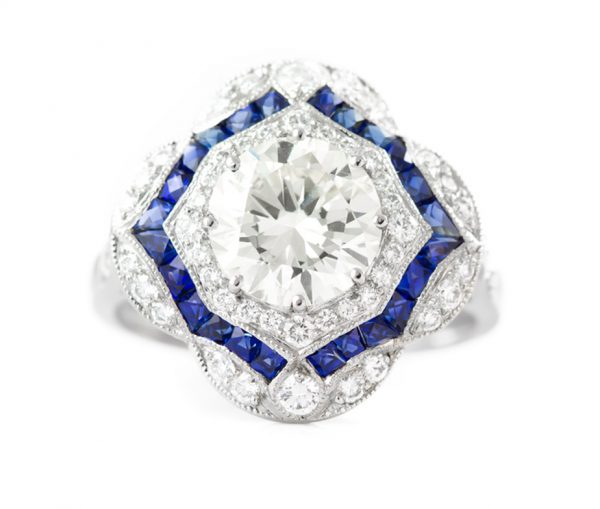 , 1.81CT Diamond Engagement Ring Platinum Mounting