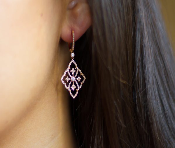, Diamond Earrings 18K Rose Gold
