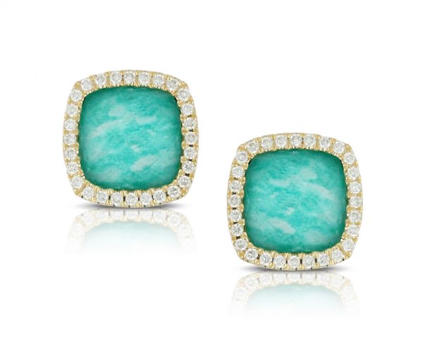 , Amazon Breeze Studs with Diamond Halo