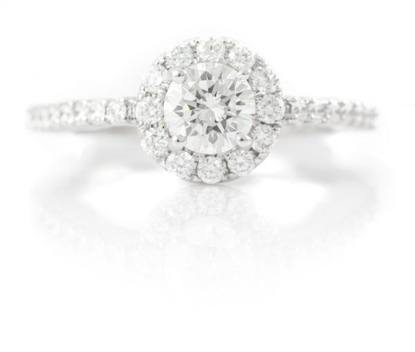, 1.45CTTW Engagement Ring and Band 18K White Gold