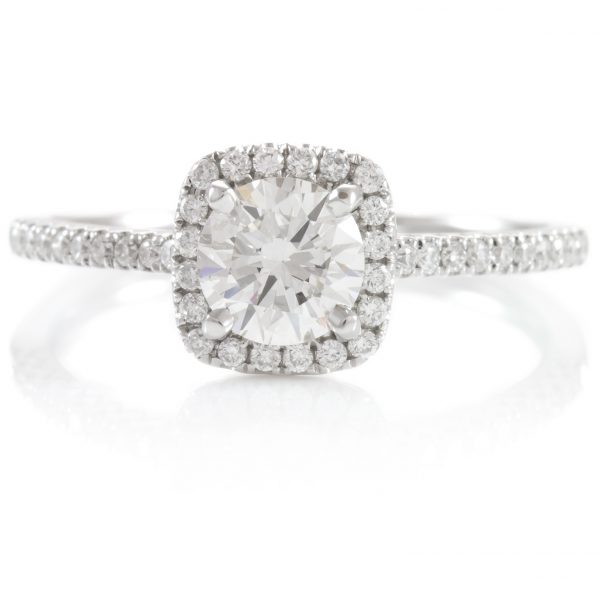 , 0.86ctw Diamond Halo Engagement Ring 14K