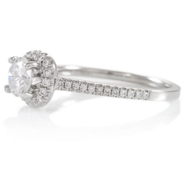 , 0.76ctw Diamond Halo Engagement Ring