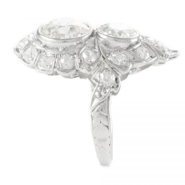 , 3.90 Carat Art Deco Diamond Platinum Dinner Ring