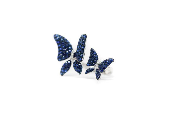 , 2 Butterfly Ring 18KT White Gold