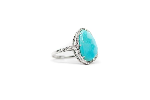 , Turquoise 18KT White Gold Ring