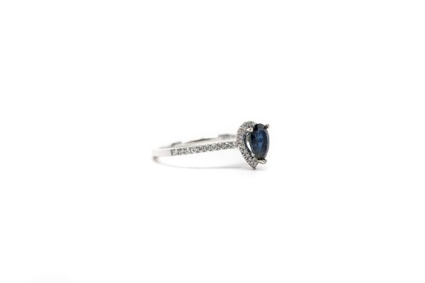 , 0.74 CT Sapphire Ring Rose Gold