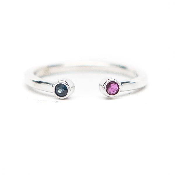 , Ruby and Sapphire Stacker Ring