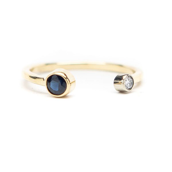 , Diamond and Sapphire Stackable Ring