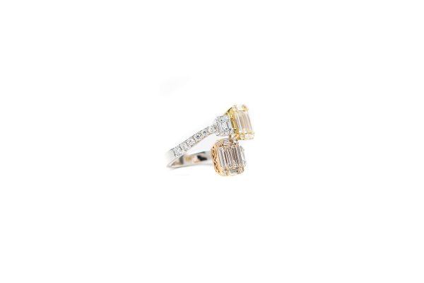 , Diamond Fashion Ring 18KT White and Yellow Gold