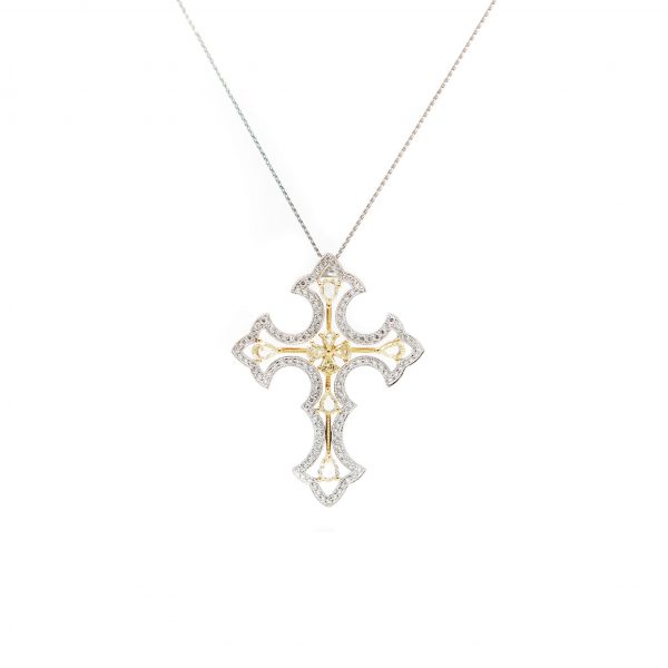 , Cross Diamond and 18KG Necklace