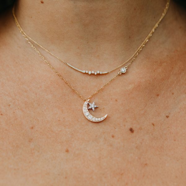 , Moon and Star Necklace