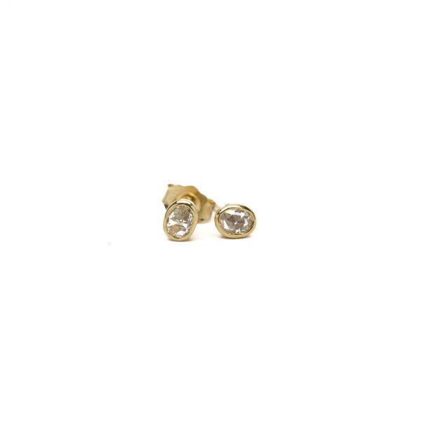, Rose Cut Oval Studs