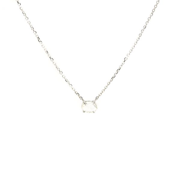 , Rose Cut Oval Diamond Necklace