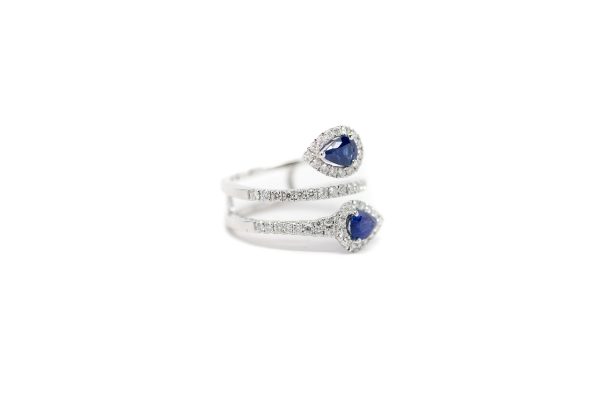 , Serpentine Sapphire + Diamond Cocktail Ring