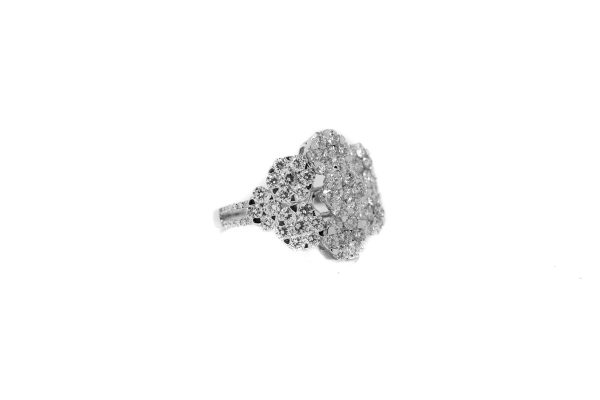 , Pave Flower Right Hand Ring