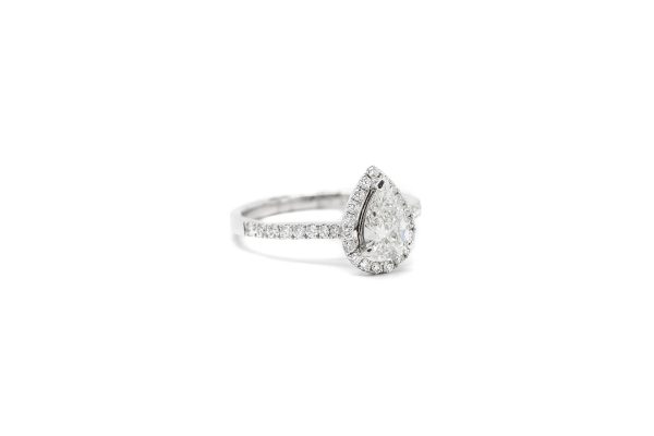 , Pear Shaped Halo Engagement Ring