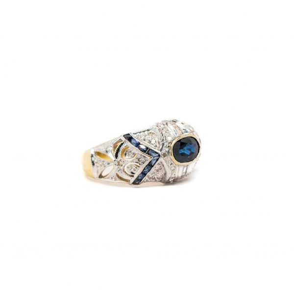 , Estate Diamond &#038; Sapphire Ring