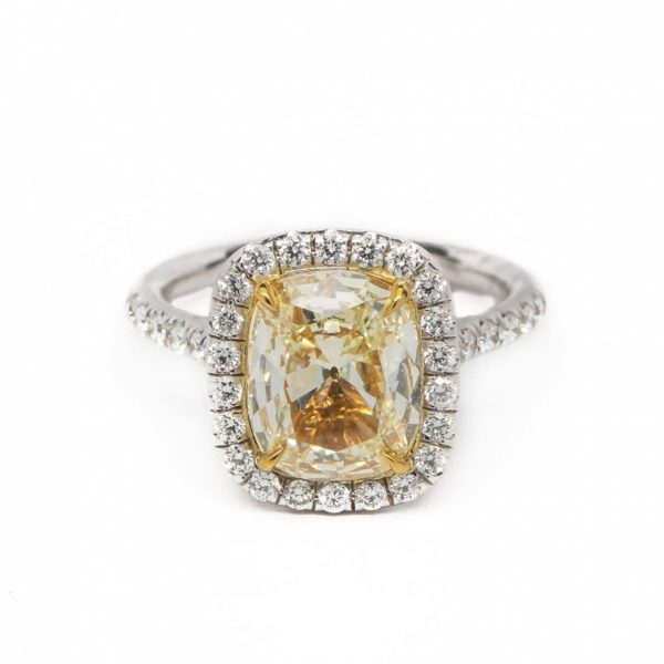 , 3.01 CT Fancy Yellow Halo Engagement Ring