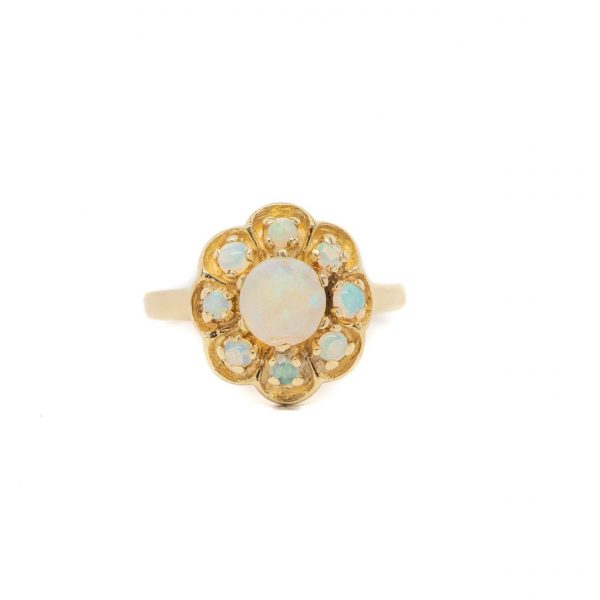 , Vintage Opal Flower Ring