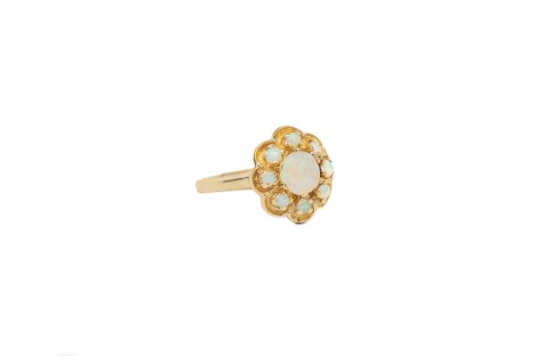 , Vintage Opal Flower Ring