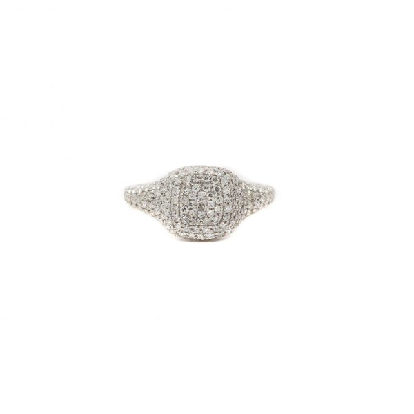 , Diamond Pave Cushion Ring