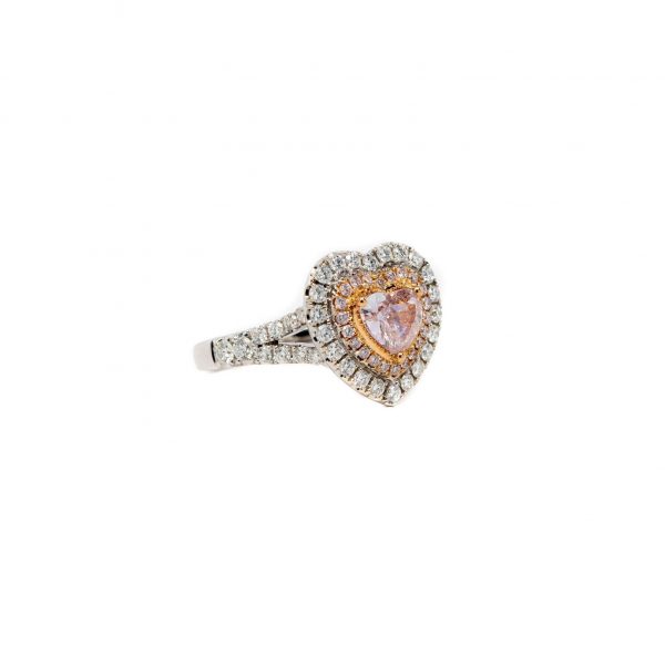 , Pink Diamond Heart Ring