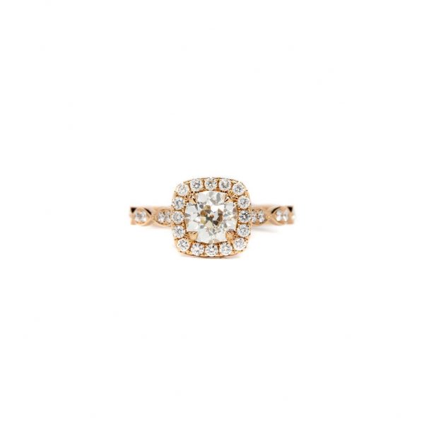 , Rose Gold Diamond Halo Ring