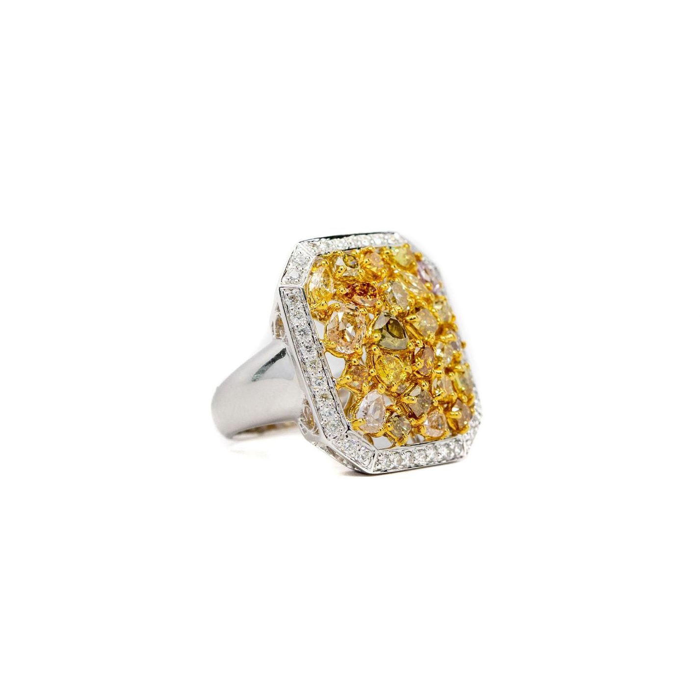 Miriams Jewelry Multi Color Diamond Cluster Ring - Miriams Jewelry