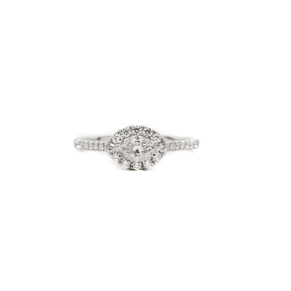 , Diamond Halo Engagement Ring