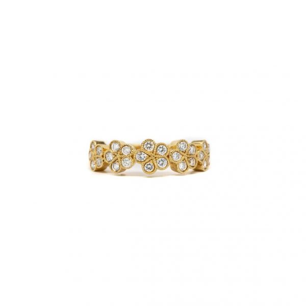 , Yellow Gold Flower Band