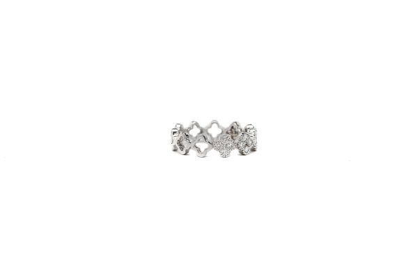 , Four Clover Band White Gold