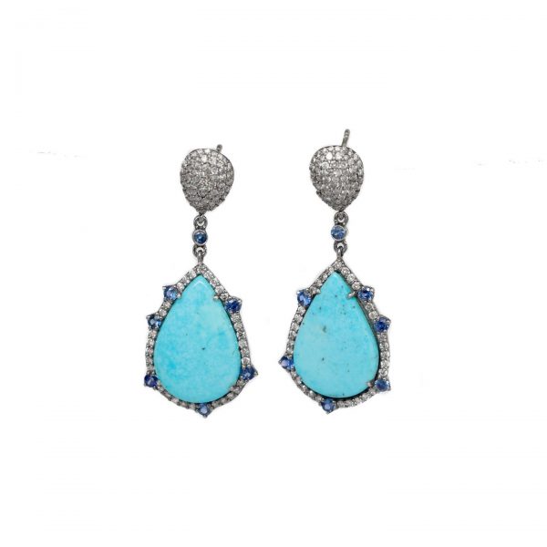 , Turquoise Tanzanite Earrings
