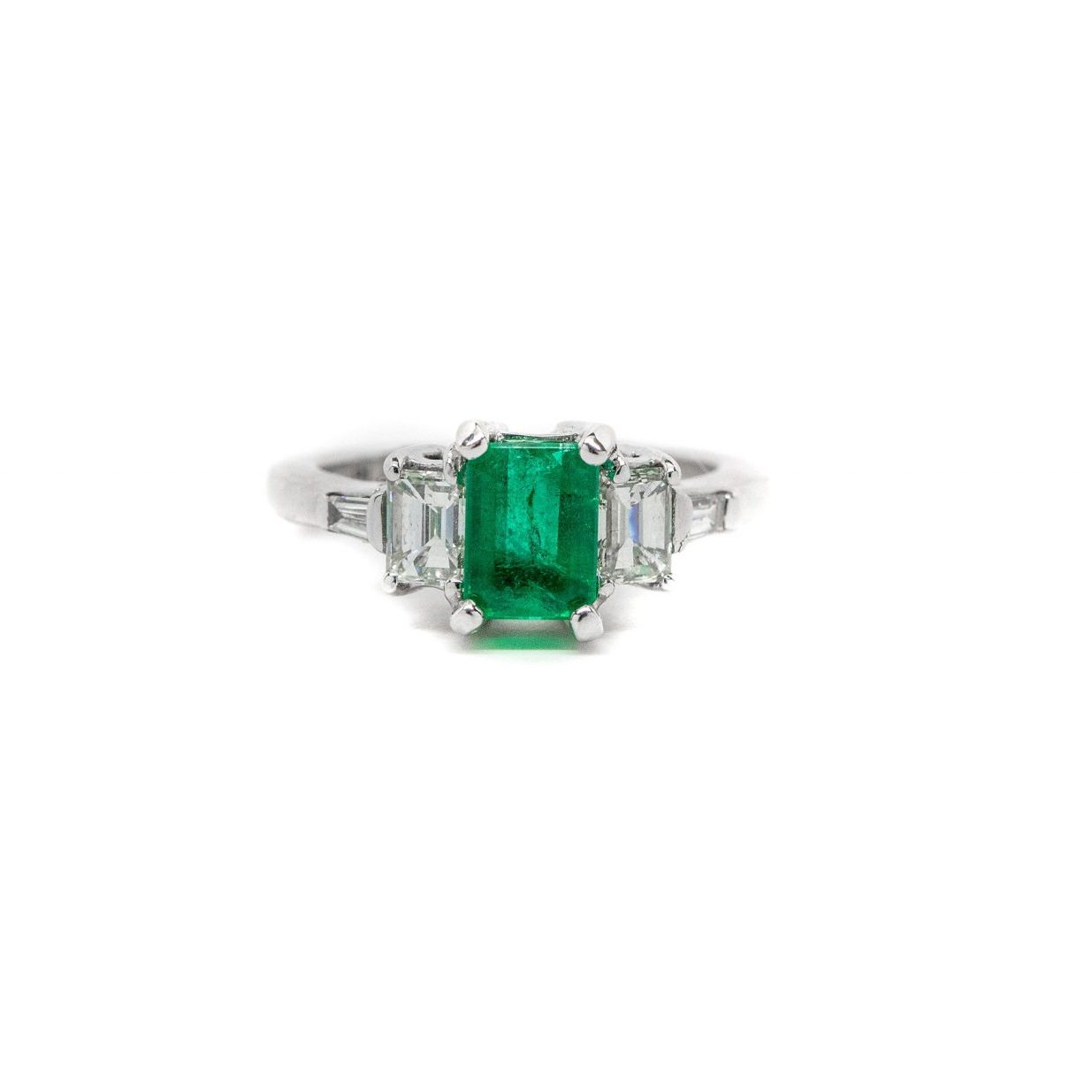 Miriams Jewelry Estate Emerald + Diamond Ring - Miriams Jewelry