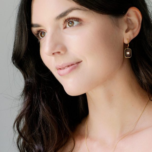 , Doves Onyx + Diamond Earrings