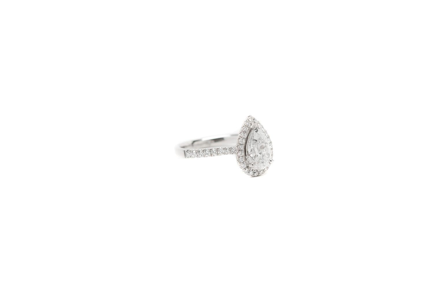 Miriams Jewelry 1.29 CT Pear Halo Engagement Ring - Miriams Jewelry