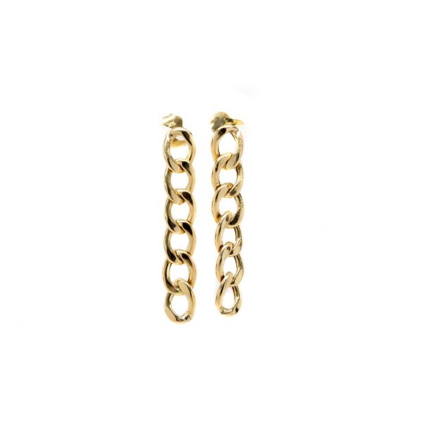 , 14KT Gold Chain Earrings