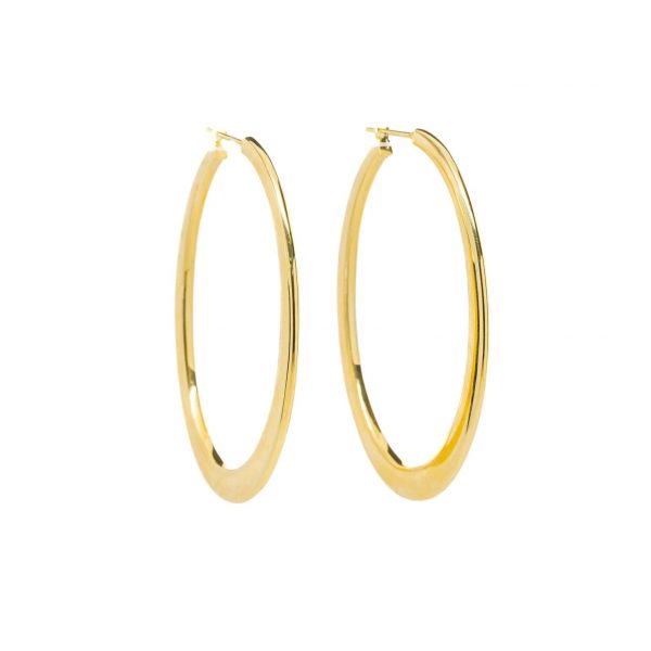 , Yellow Gold Oval Hoops